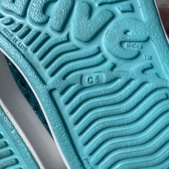 Native Jefferson Bling Turquoise Sneakers Size C5 - Picture 9 of 10